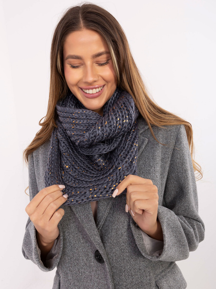 Ciemnoszary komin ze złotym nadrukiem