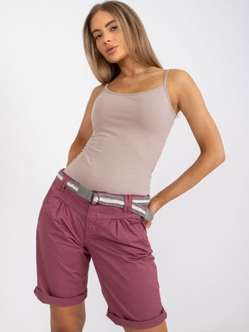 Ciemnoróżowe szorty casualowe z bawełny FRESH MADE