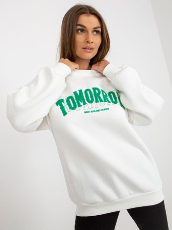Ecru damska bluza bez kaptura o kroju oversize