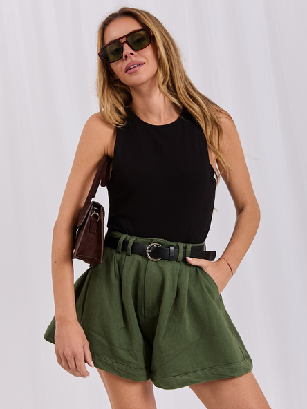 Czarne damskie body basic z bawełny RUE PARIS