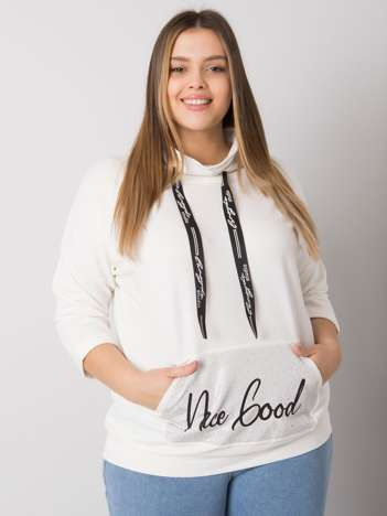 Ecru bluzka plus size z dżetami Crystal