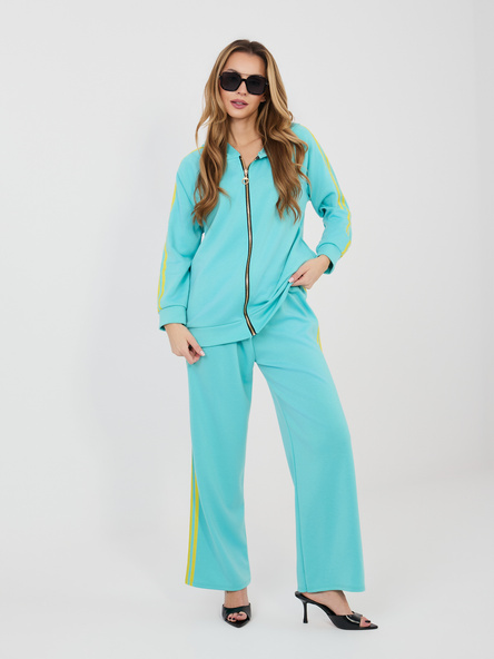 Turkusowy dwuczęściowy komplet z bluzą z kapturem RUE PARIS