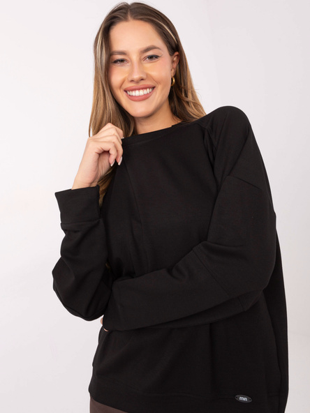 Czarna dresowa bluza bez kaptura
