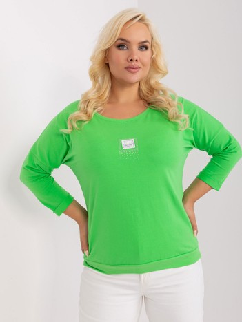 Jasnozielona damska bawełniana bluzka plus size