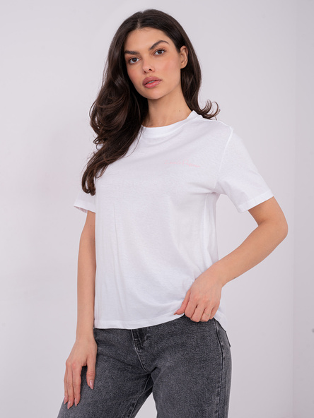 Biały t-shirt z nadrukiem na plecach SUBLEVEL