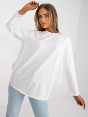 Ecru bluzka oversize z długim rękawem Renata