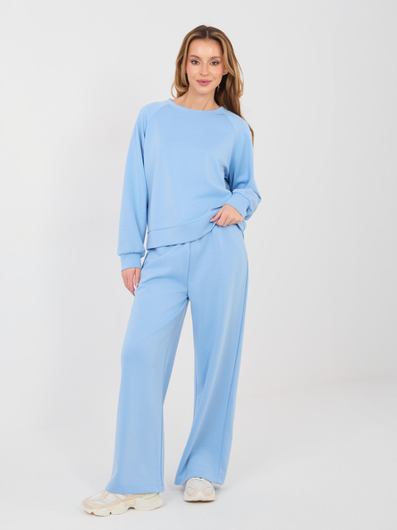 Pastelowy niebieski komplet z bluzą oversize