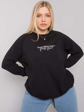 Czarna bluza plus size z napisem Marlow