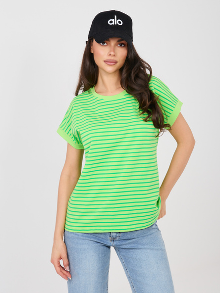 Jasnozielony damski t-shirt z bawełny