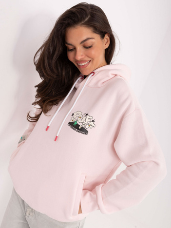 Jasnoróżowa dresowa bluza z kieszeniami SUBLEVEL