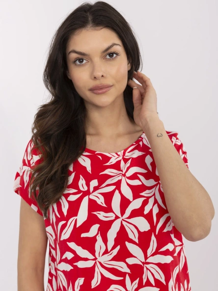 Koralowa damska bluzka z wiskozy SUBLEVEL