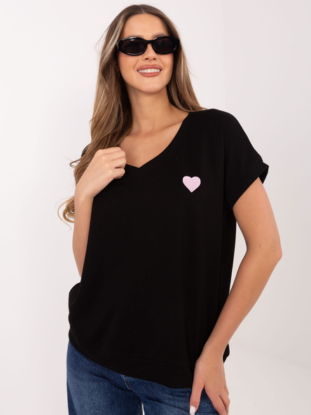 Czarna casualowa bluzka z miękkiego materiału
