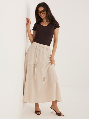 Beżowa midi spódnica na lato
