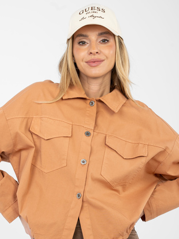 Ceglasta krótka koszula z bawełny RUE PARIS