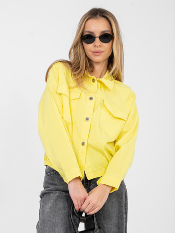 Żółta koszula oversize z kieszeniami RUE PARIS