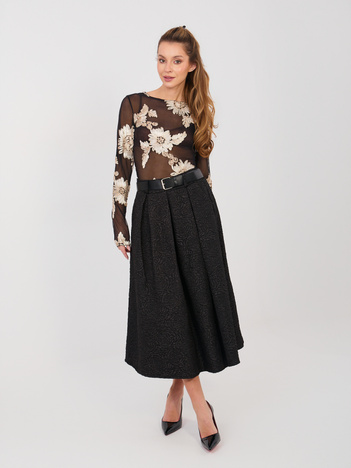 Czarna spódnica z fakturowej tkaniny RUE PARIS