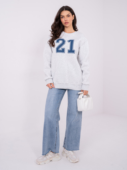 Jasnoszara damska bluza z numerem 21