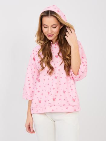 Różowa damska bluza z rękawem 3/4