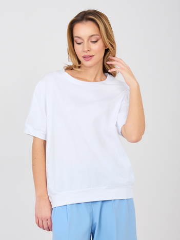 Biała damska bluzka basic o kroju oversize RUE PARIS