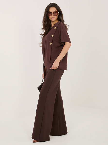 Czekoladowy dwuczęściowy komplet z wiązaniem