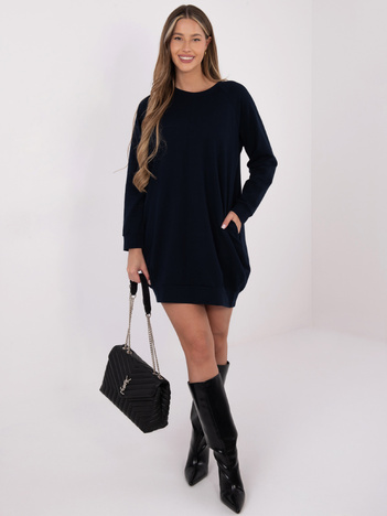 Granatowa dresowa sukienka z bawełny BASIC FEEL GOOD