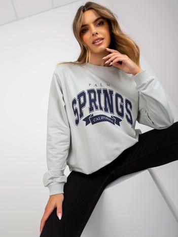 Szaro-granatowa bluza bez kaptura z kieszeniami