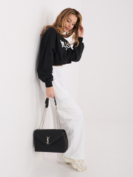 Ecru dresowe spodnie cargo z prostą nogawką