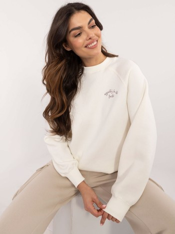 Ecru bluza bez kaptura o kroju oversize SUBLEVEL