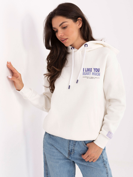 Biała bluza z nadrukiem na plecach SUBLEVEL