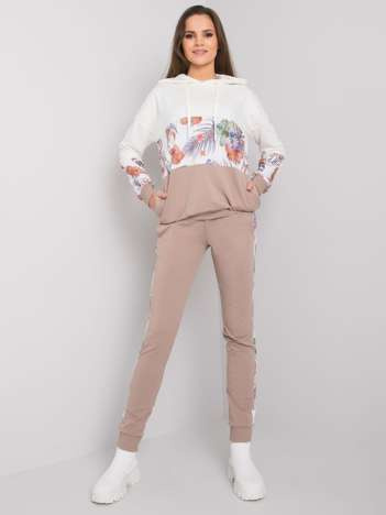 Ecru-beżowy komplet dwuczęściowy z bawełny Melanie RUE PARIS