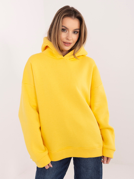Żółta dresowa bluza basic z kapturem RUE PARIS