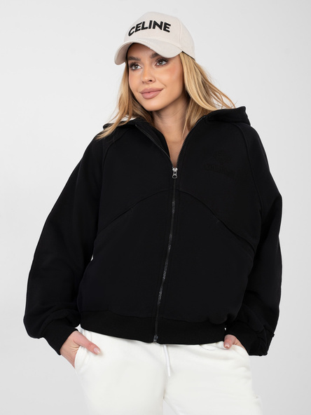 Czarna rozpinana bluza z haftem NATURAL SIDE