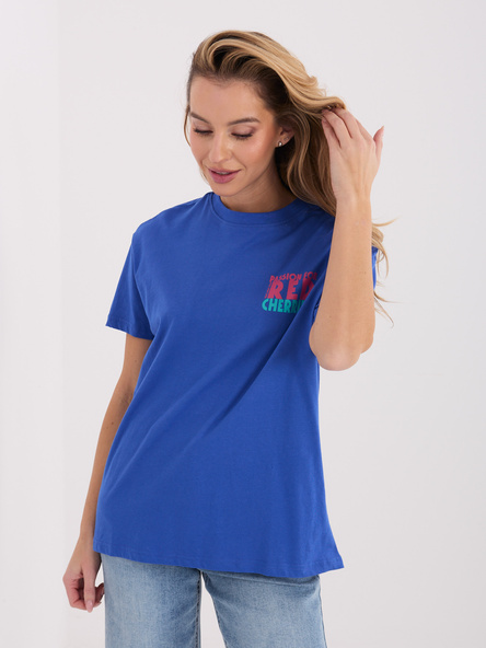 Ciemnoniebieski t-shirt z nadrukiem Cherry SUBLEVEL