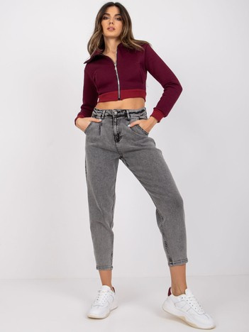 Ciemnoszare spodnie mom jeans Jessie