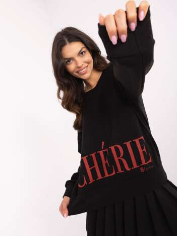 Czarna damska bluza oversize bez kaptura