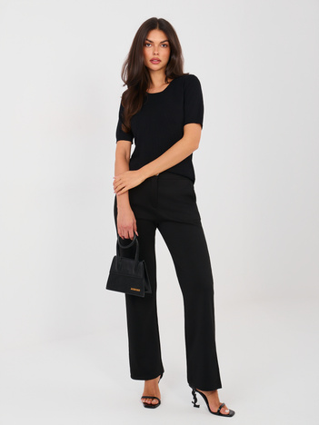 Czarne dresowe spodnie w eleganckim stylu RUE PARIS