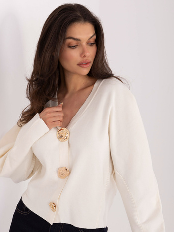 Jasnobeżowy sweter z zapięciem na zatrzaski