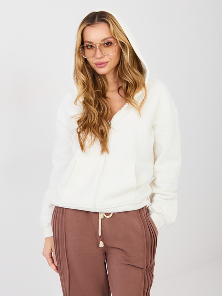 Ecru rozpinana bluza z kieszeniami NATURAL SIDE