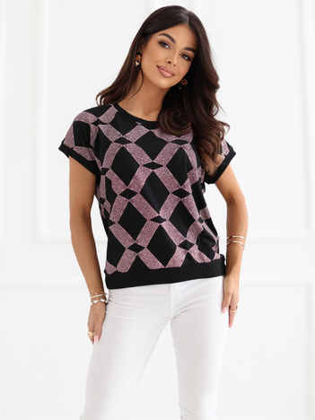 Czarna casualowa bluzka z bawełny