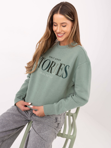 Pistacjowa ocieplana bluza z naszywką SUBLEVEL