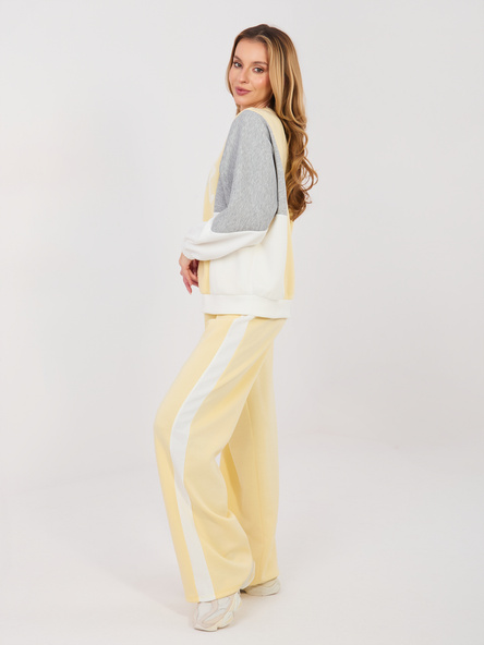 Jasnożółte dresowe spodnie z lampasami RUE PARIS