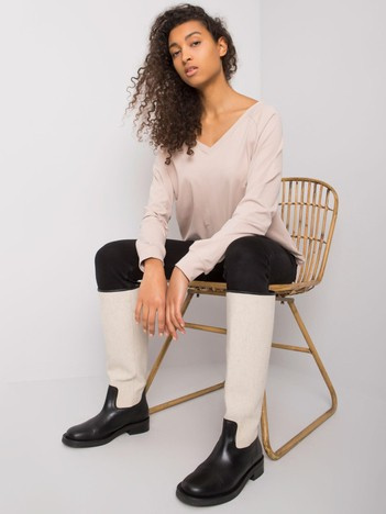 Beżowa bluzka z długim rękawem Alexie RUE PARIS