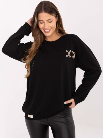 Czarna damska bluza oversize bez kaptura
