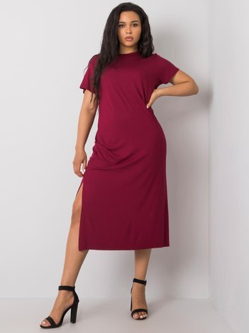 Bordowa sukienka plus size Nanette