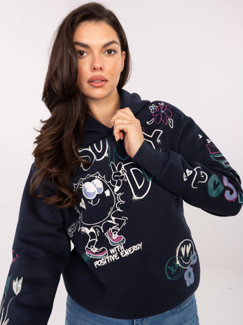 Granatowa dresowa bluza z kapturem SUBLEVEL