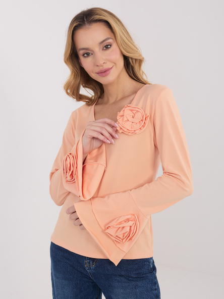 Jasnopomarańczowa damska bluzka z bawełny