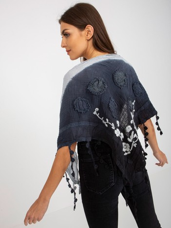 Granatowa muślinowa chusta z bawełny