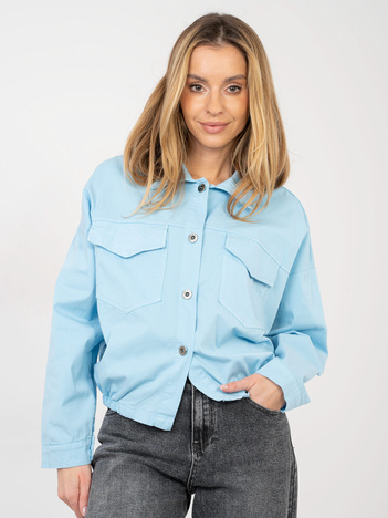 Jasnoniebieska rozpinana koszula z bawełny RUE PARIS