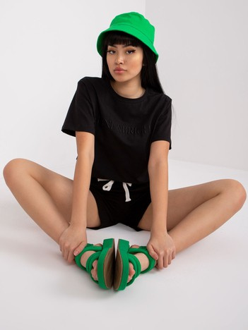 Czarny komplet letni bawełniany