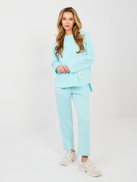 Miętowy damski komplet z bluzą oversize RUE PARIS